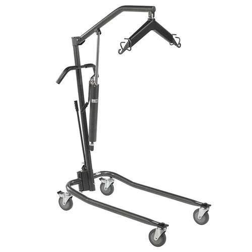 Drive Medical 13023SV Hydraulic Patient Lift with Six Point Cradle, 5" Casters, Silver Vein